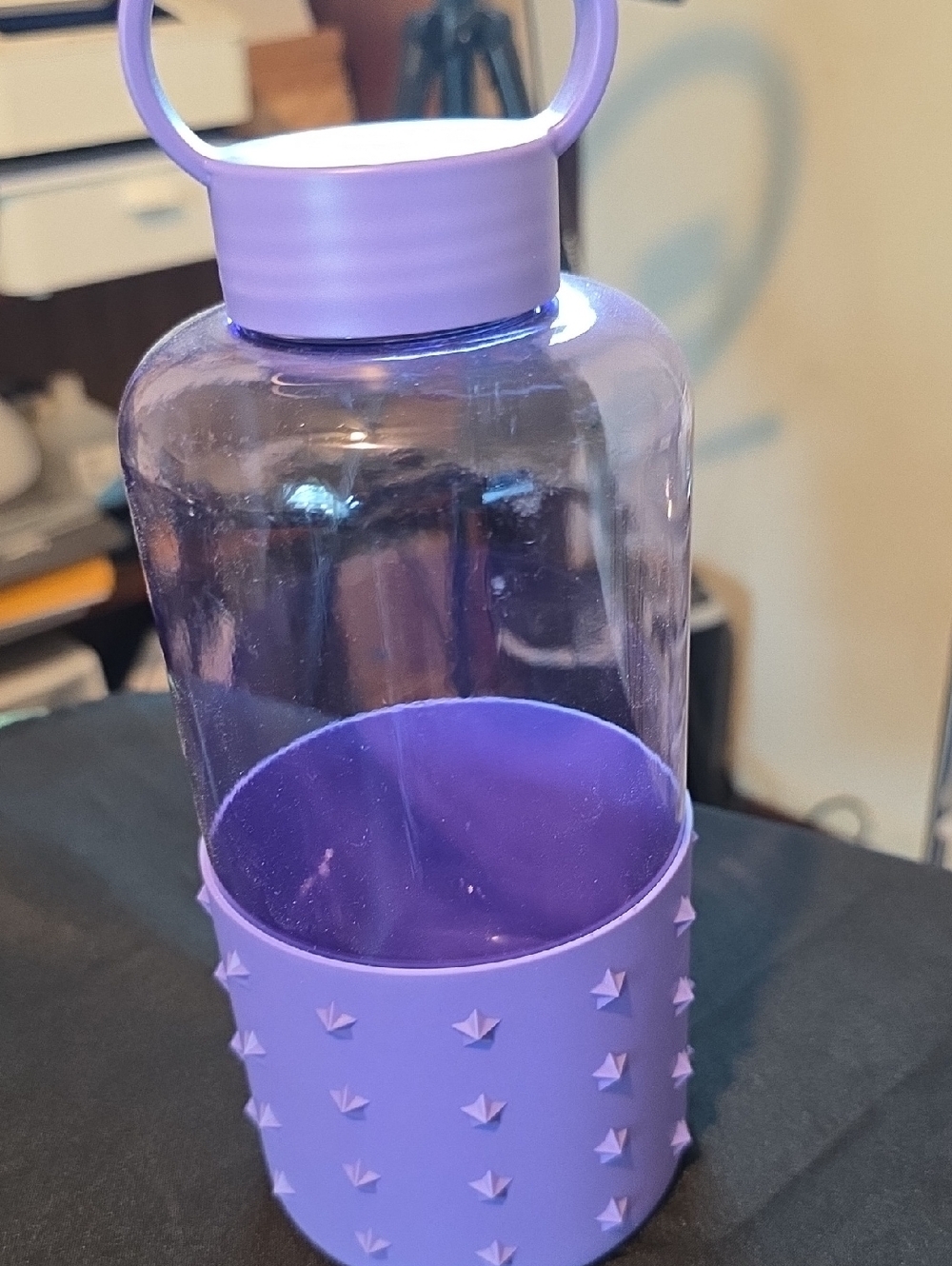 Purple Studded Silicone Grip Water Bottle